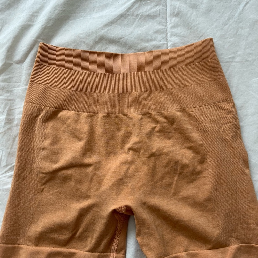 Alphalete Orange  Bike Shorts High-Waisted Seamless Design
